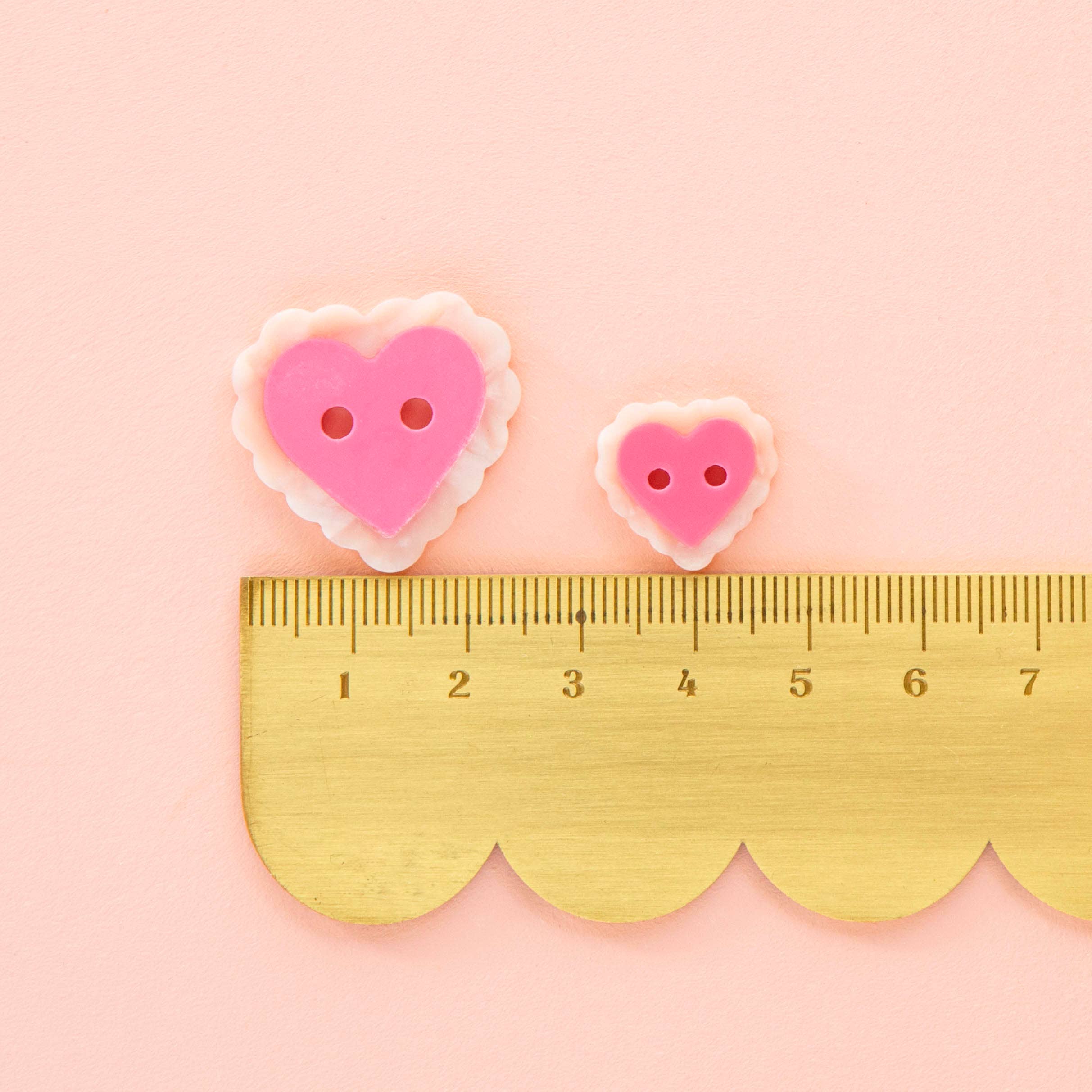Sarah Hearts - Pink Sweet Heart Large 1" Buttons