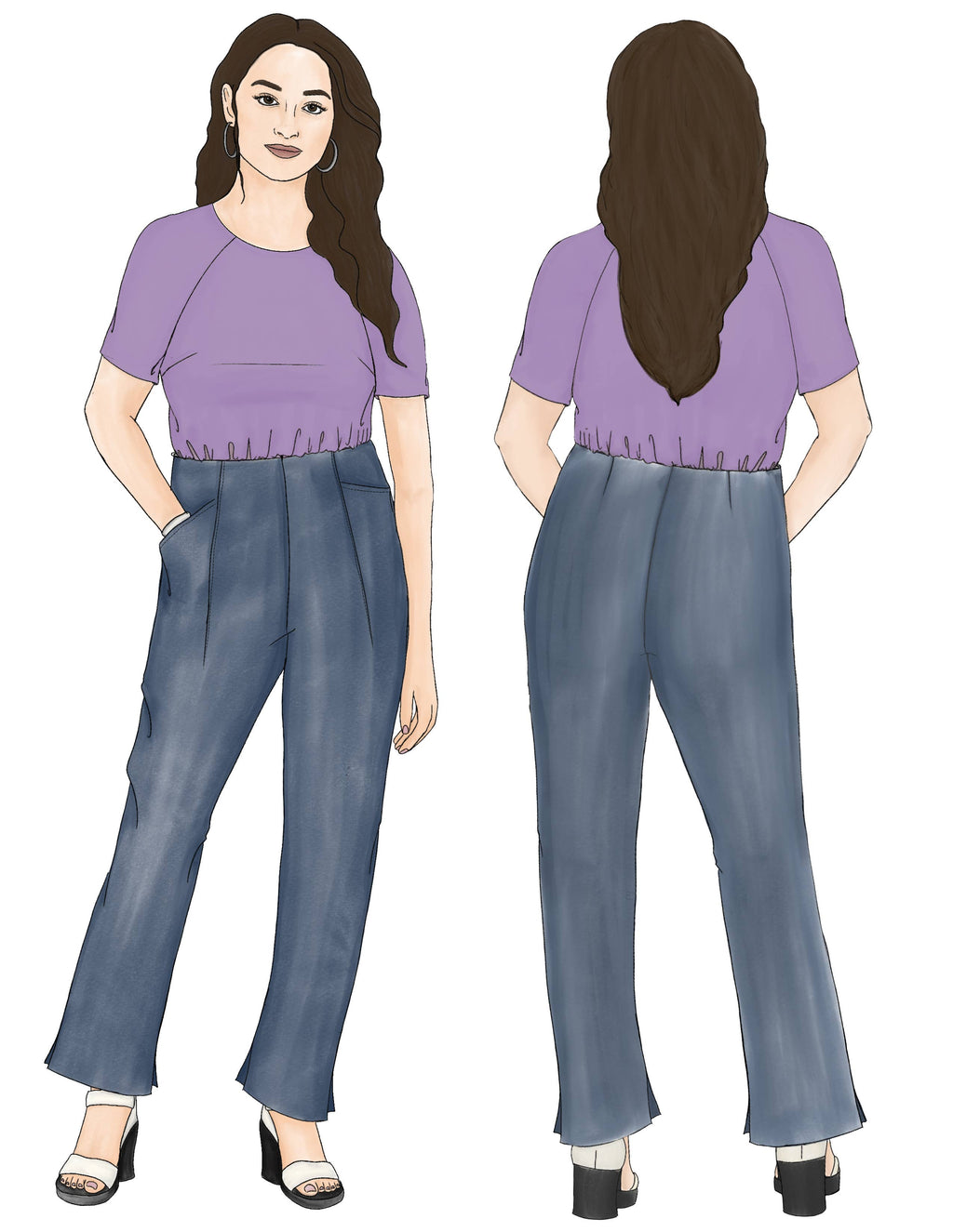 Style Falcon Diamond Hem Trousers Sewing Pattern