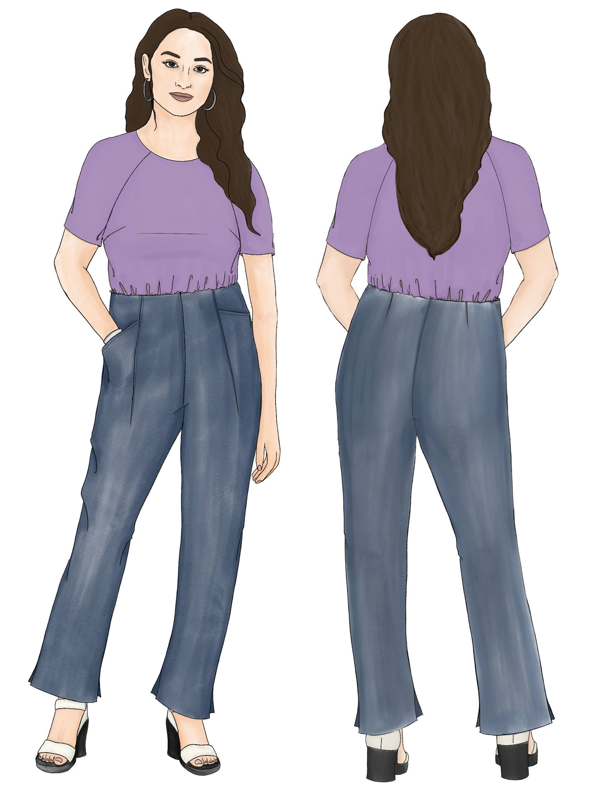 Style Falcon Diamond Hem Trousers Sewing Pattern