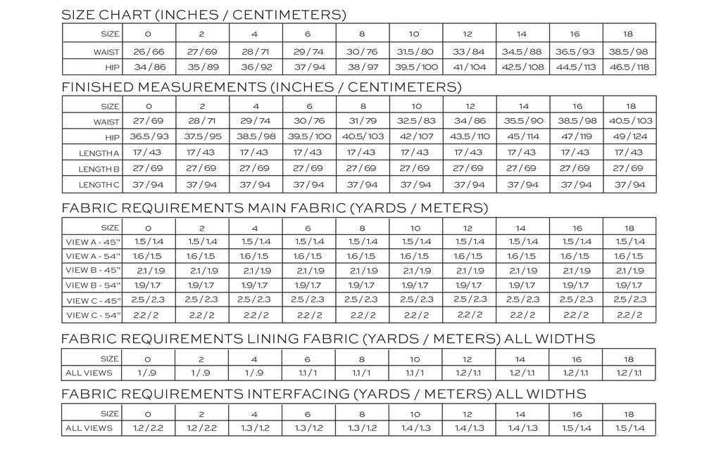 True Bias - Blair Skirt Pattern - Size 0-18