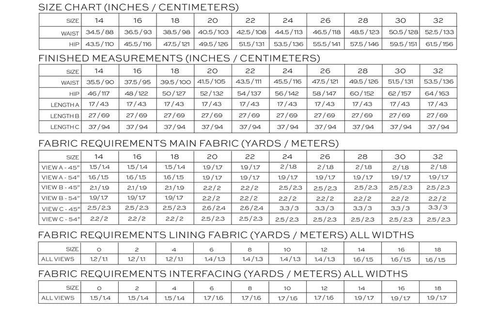 True Bias - Blair Skirt Pattern - Size 14-32