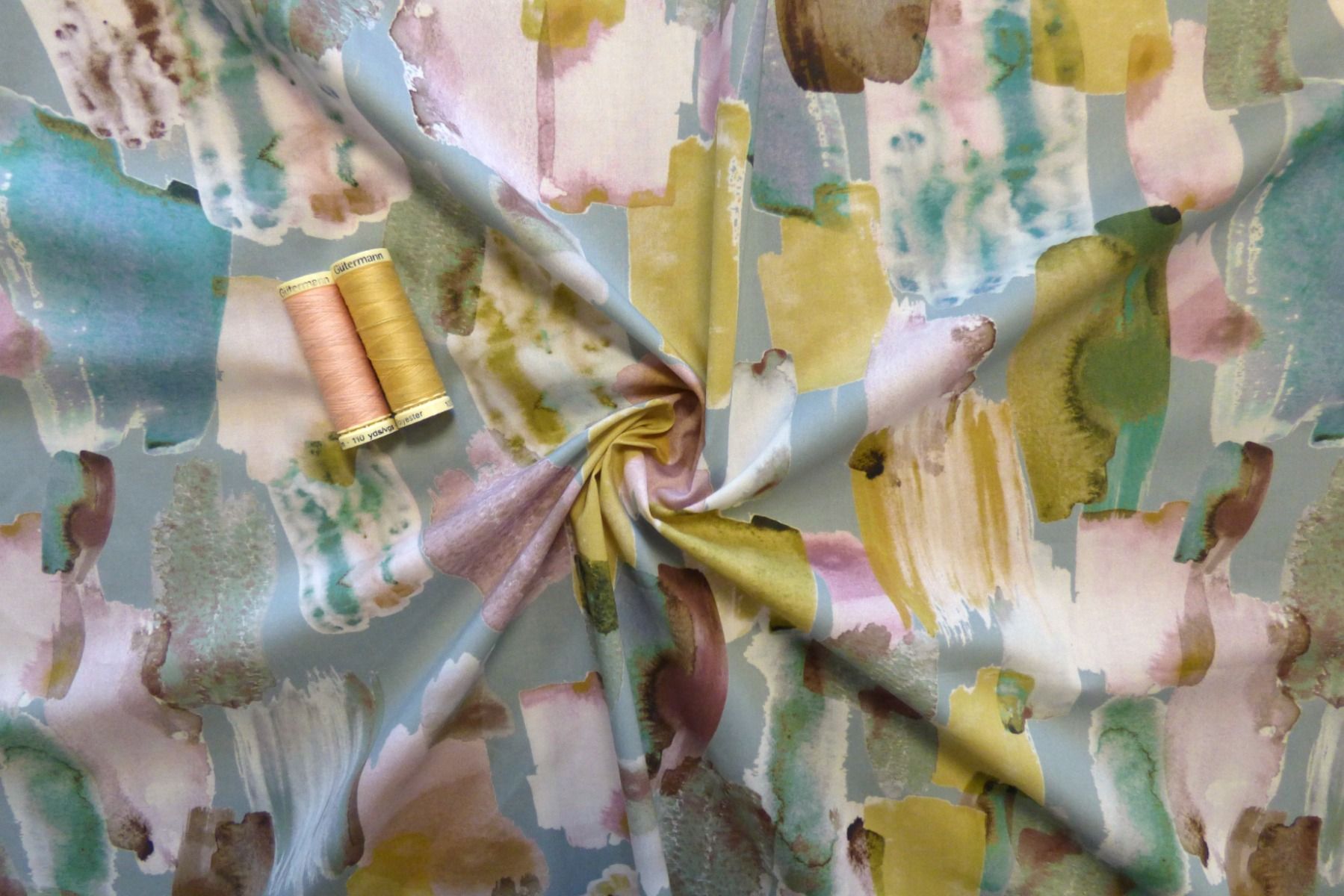 Cotton Lawn Fabric – Brushstroke Smoke – Lady McElroy