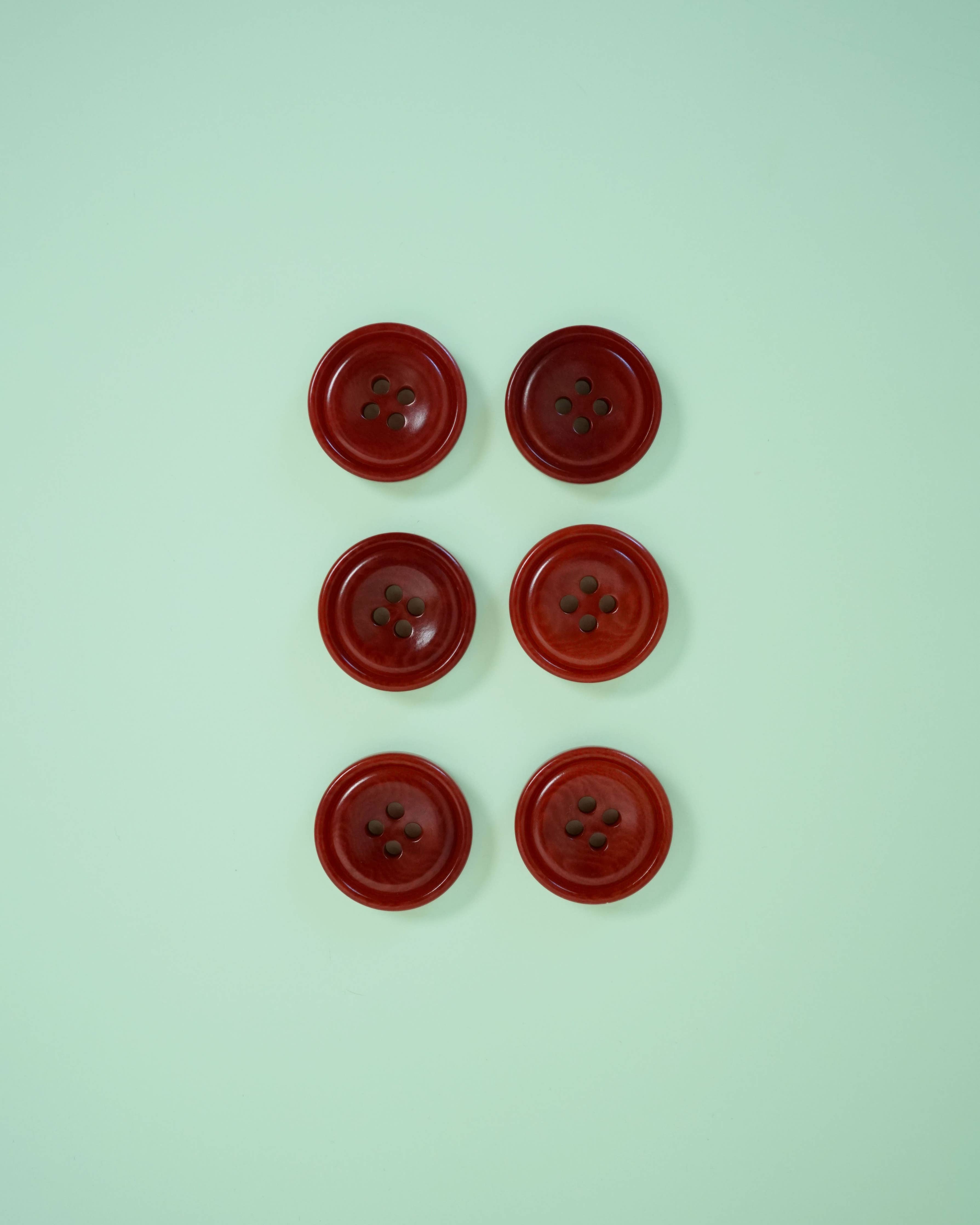 Amber 3/4" Corozo Nut Buttons: Set of 6
