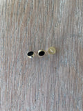 Atelier 27 L'Adorable shank button in gold and black enamel, 8mm, sold individually