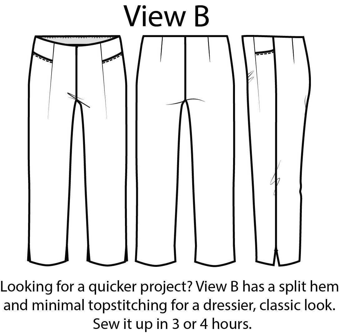 Style Falcon Diamond Hem Trousers Sewing Pattern