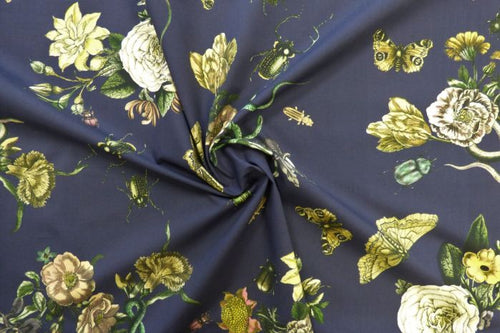 Cobra Corsage Marine cotton lawn, alternate gathered view