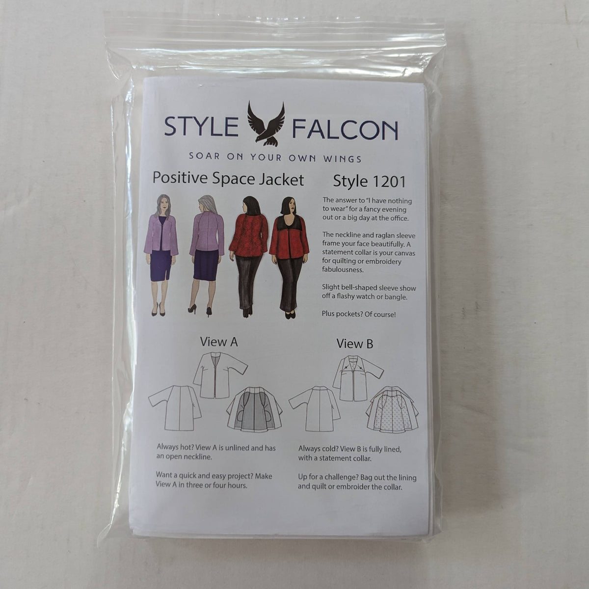 Style Falcon Positive Space Jacket Sewing Pattern