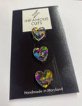 Infamous  Cuts - 1/2" Confetti Glitter Two Hole Heart Acrylic Buttons