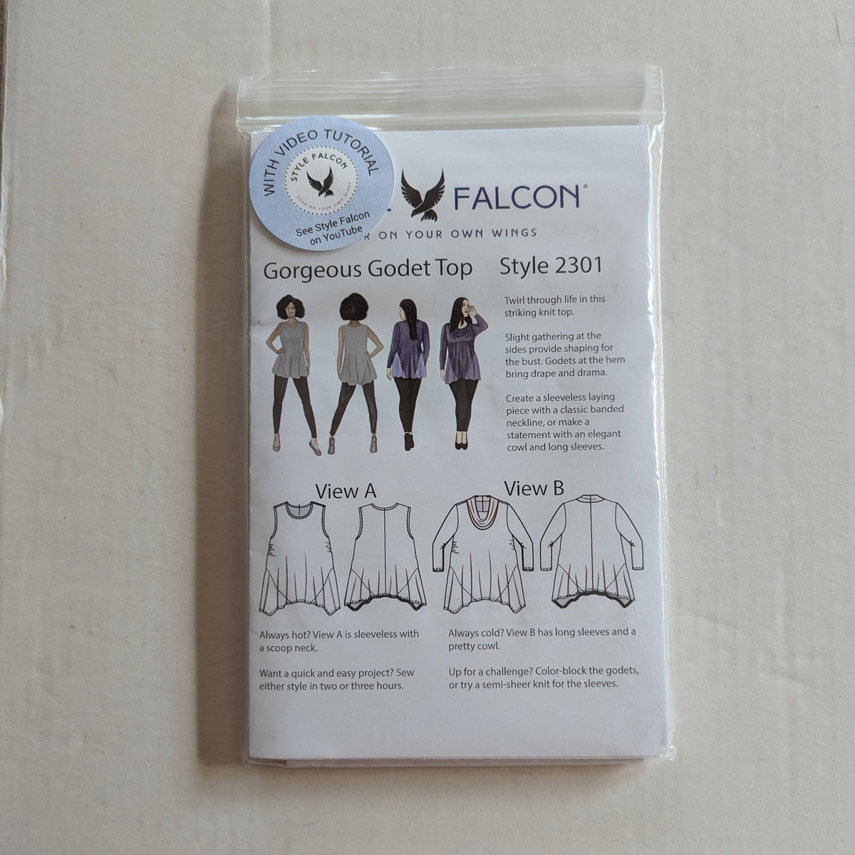 Style Falcon Gorgeous Godet Top Sewing Pattern