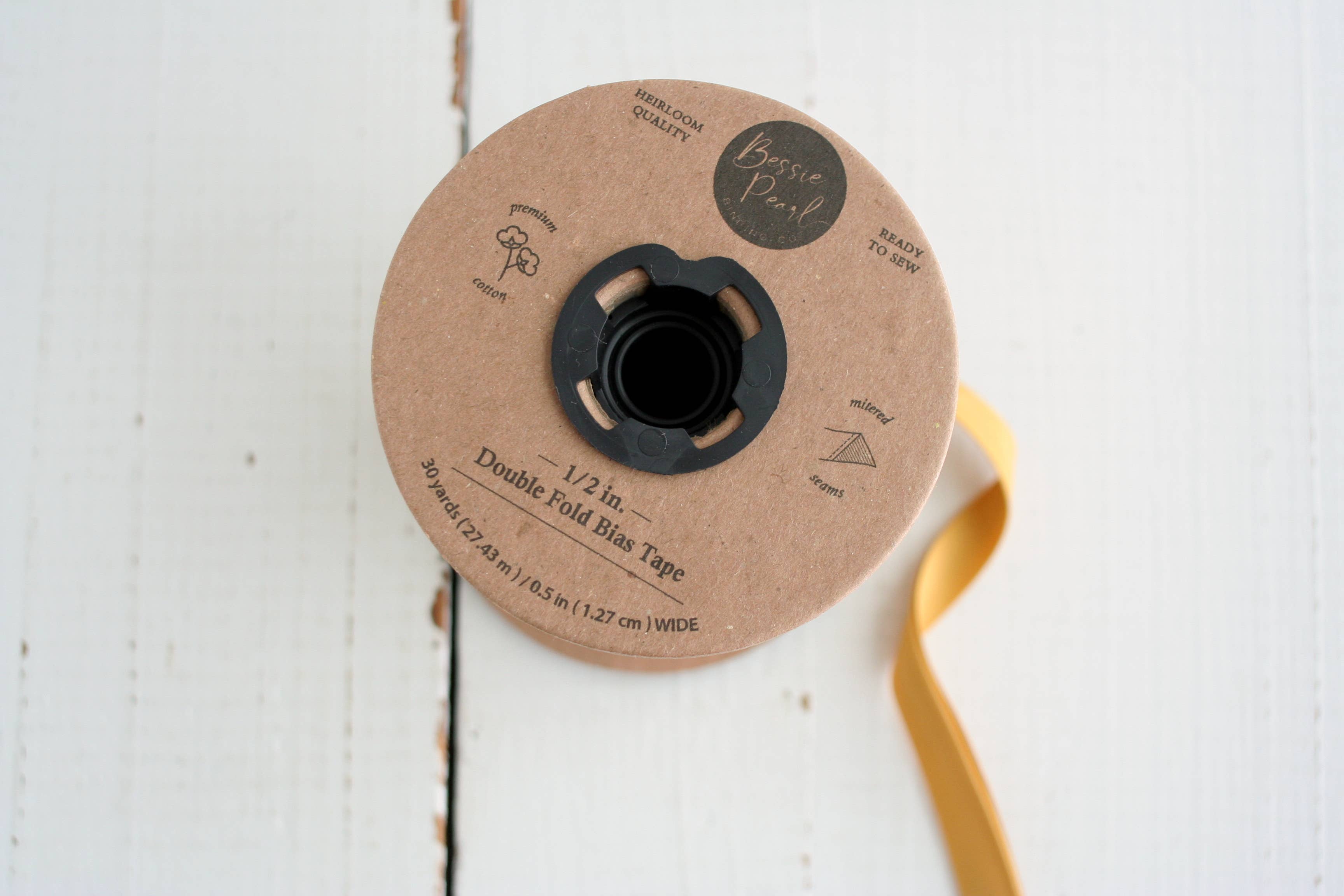 1/2 inch double fold cotton bias binding tape colorway assortment by Bessie Pearl Binding Co