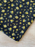 Atelier 27 Lili print ECOVERO viscose Moroccan crepe fabric, ochre and lemon floral on black