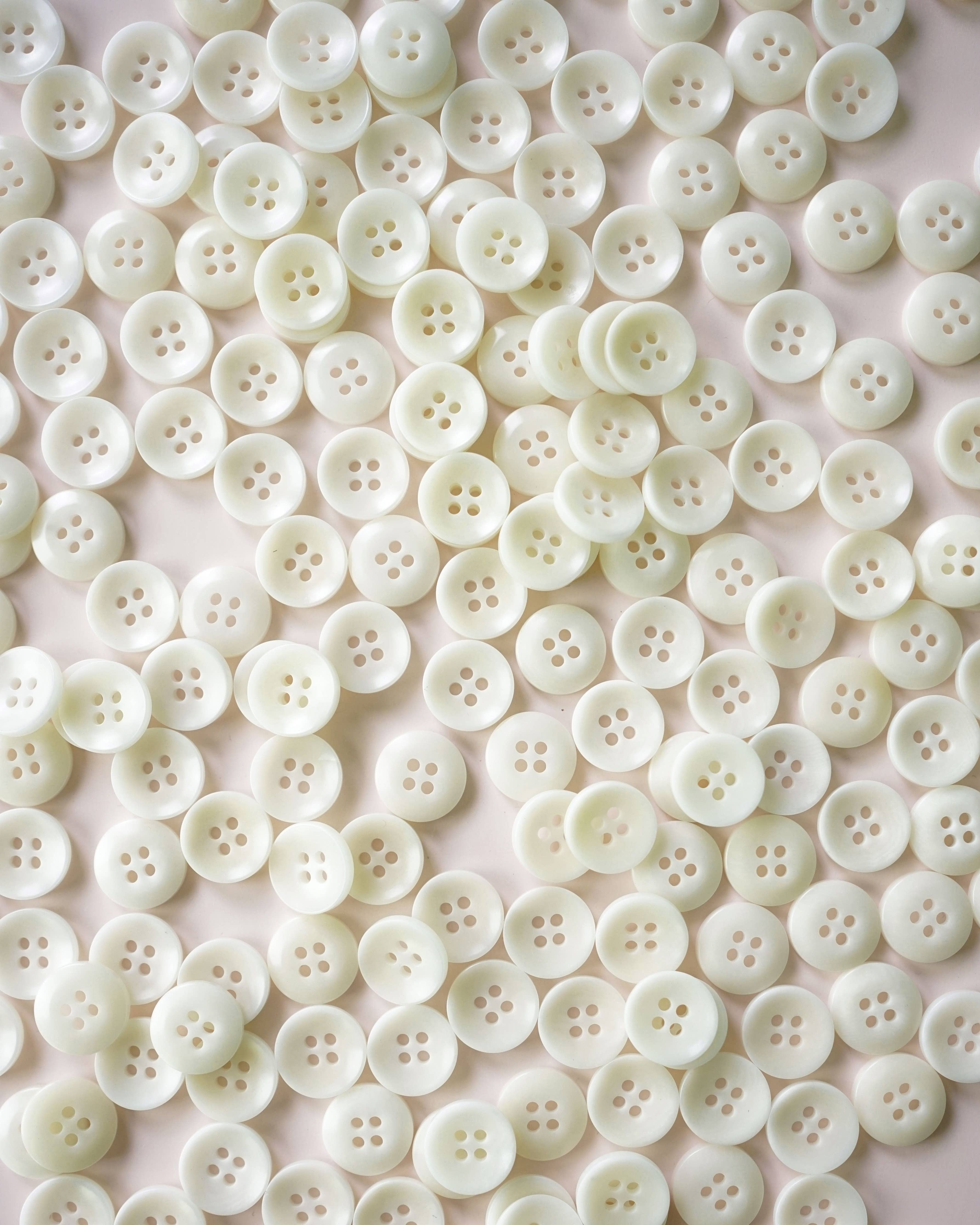 Milk 1/2 inch corozo nut buttons, set of 8