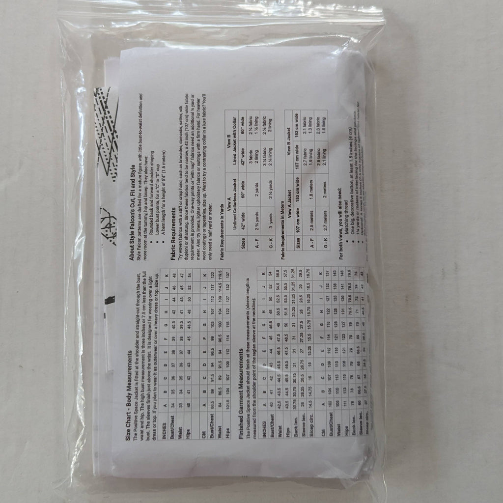 Style Falcon Positive Space Jacket Sewing Pattern