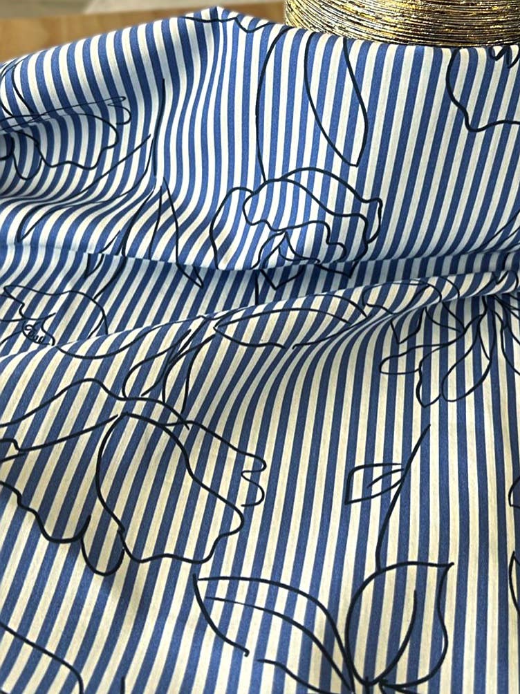 Cotton Fabric – Alyzée Striped Floral – My Dress Made