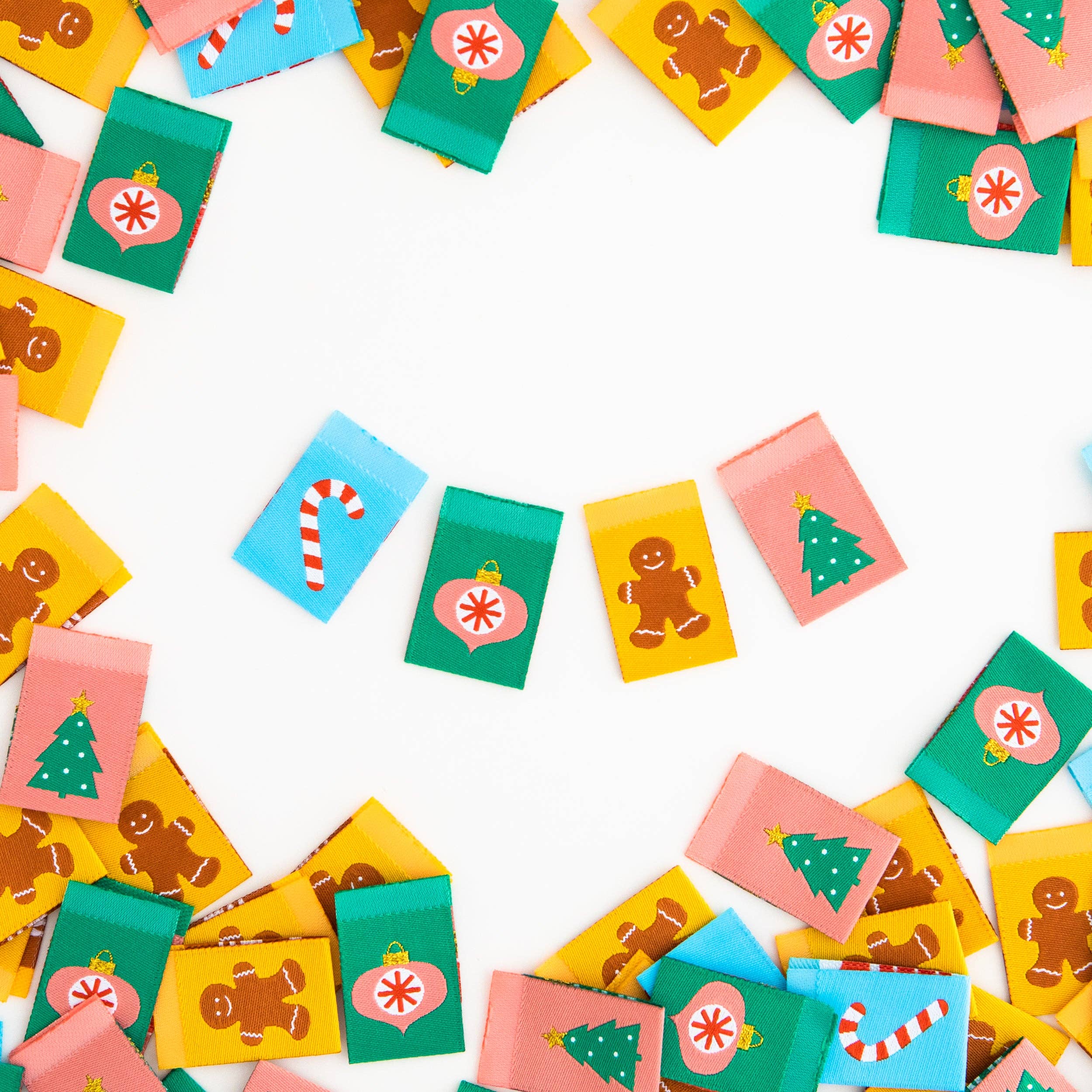 Sarah Hearts - Christmas Holiday Stocking Stuffer Woven Quilt & Garment Labels