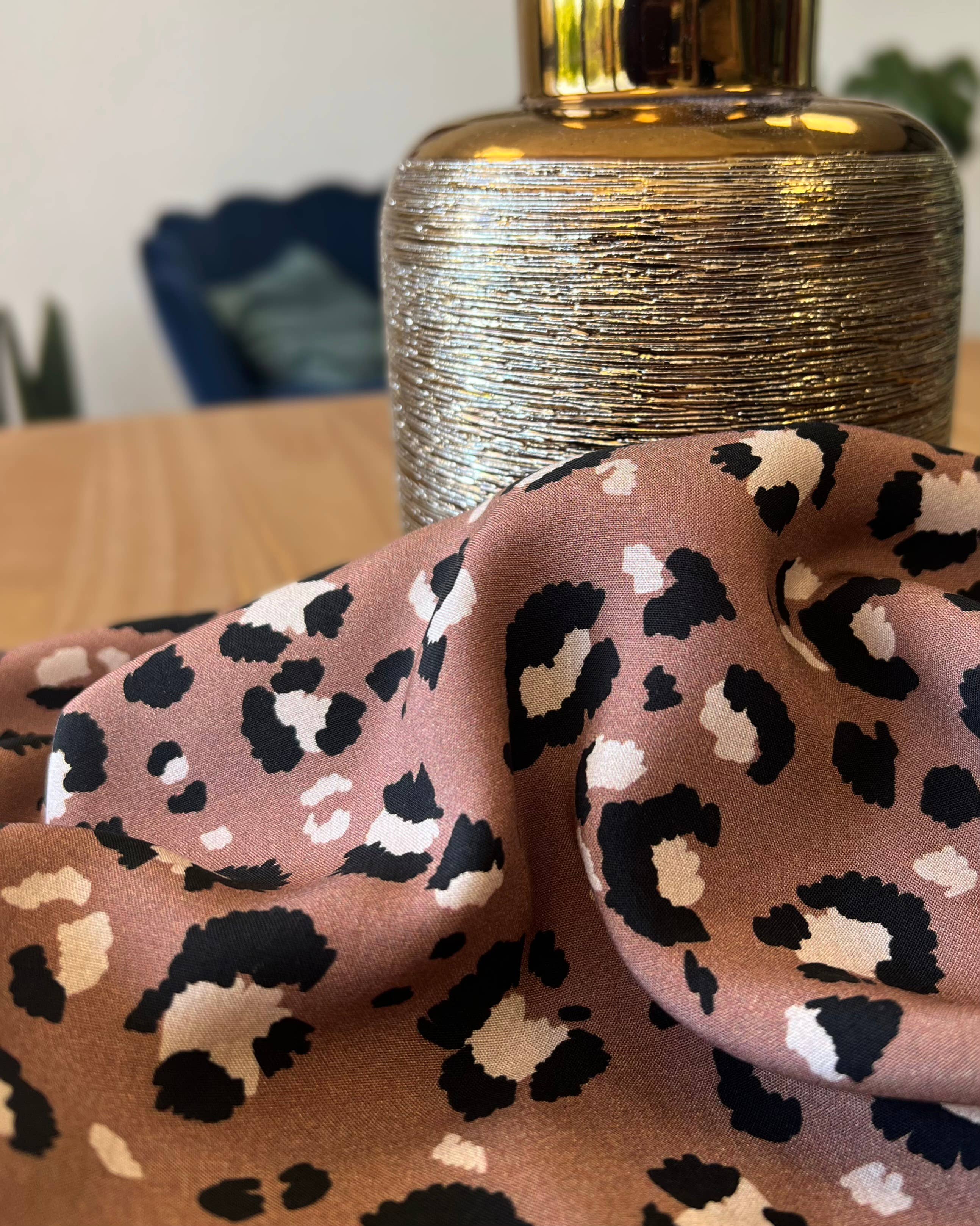 Viscose Poplin Fabric – Mocha Leopard – My Dress Made