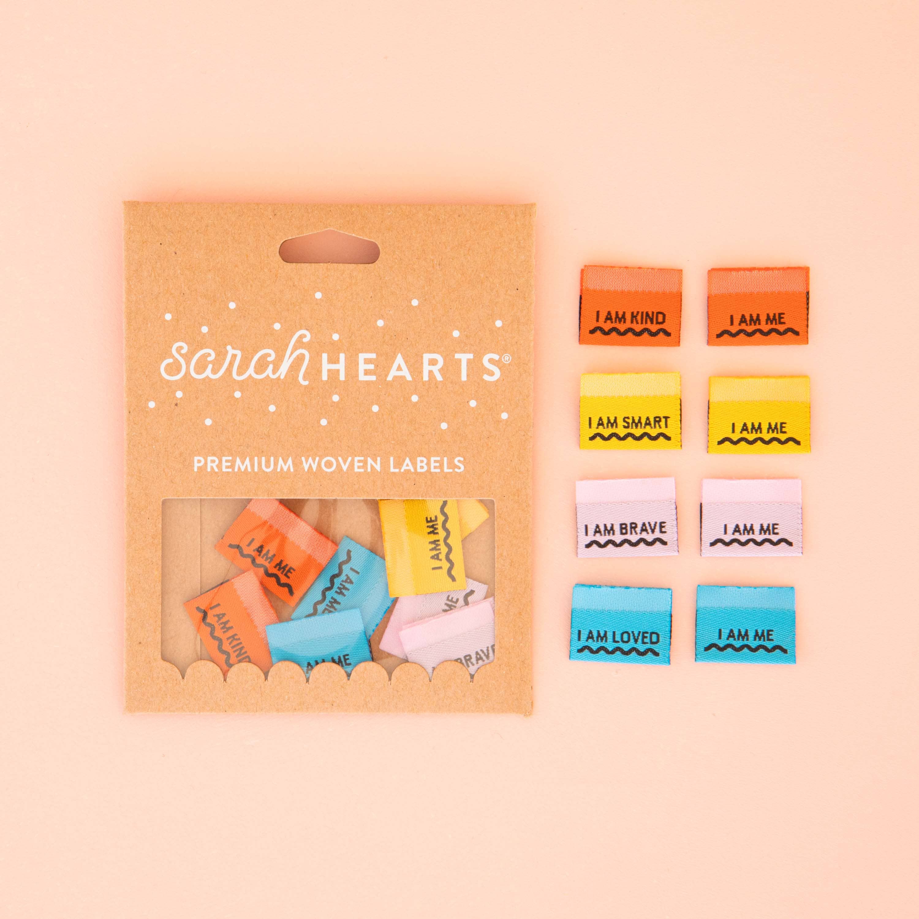 Sarah Hearts - Affirmations Multipack of Woven Sewing Clothing & Quilt Labels