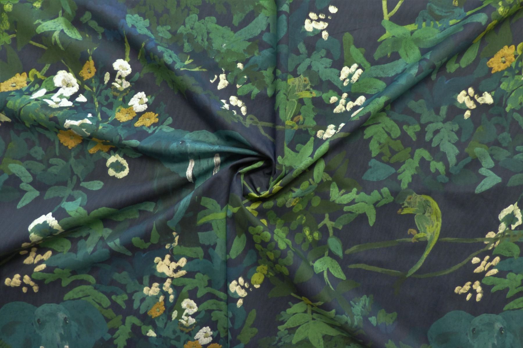 Viscose Lawn Fabric – The Elephant & The Chameleon – Lady McElroy