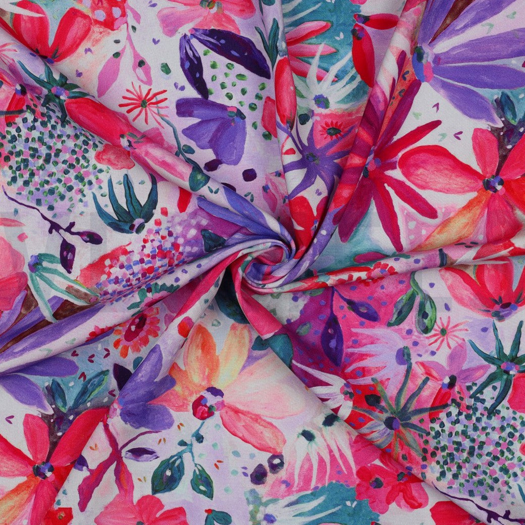 LENZING™ ECOVERO™ Viscose Fabric – Digital Soiree Pink – Nerida Hansen